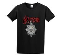 Saxon 'Strong Arm of The Law' Men Black T-Shirt Print Unisex Cotton Tee Shirt 3XL