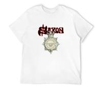 Saxon Strong Arm of The Law Men White T-Shirt Print Unisex Cotton Tee Shirt XL