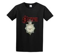 Saxon Strong Arm of The Law Remastered Men Black T-Shirt Print Unisex Cotton Tee Shirt 3XL