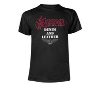 Saxon - T-shirt DENIM AND LEATHER - Adulte (PH1685)