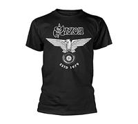 Saxon T Shirt Est 1979 Eagle Band Logo Nouveau Officiel Homme Noir Size L
