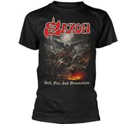 Saxon - T-shirt "Hell Fire And Damnation" pour homme/femme unie PH4504 (L) (Noir)