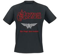 Saxon The Eagle Has Landed Homme T-Shirt Manches Courtes Noir XXL 100% Coton Regular/Coupe Standard