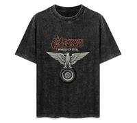 Saxon Wheels of Steel Metal Band Mens T-Shirt Black Unisex Top Tee S