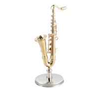 Saxophone, 9.5x4.5x2,7 cm, décoration sur thème musical pour les maisons de poupées d'affichage, pour mini modè sax
