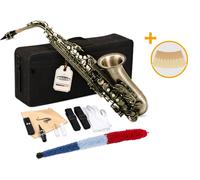 Saxophone Alto Bois FA# Jaune Antique Laiton Set Etui Embouchure 10x Anches