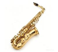 Saxophone Alto E-Flat for débutant, Instrument de musique en laiton, Saxophone laqué doré avec sac(Intermediate)