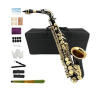 Saxophone alto Eb pour adultes débutants, kit complet avec anches, coussinets, étui rigide et chiffon de nettoyage