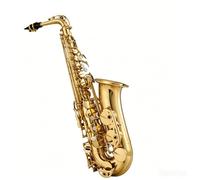 Saxophone Alto en laque dorée, Instrument en laiton mi-plat, Saxophone débutant avec sac de protection(Student)