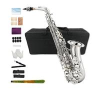 Saxophone alto en mi bémol pour adultes débutants, kit complet avec anches, coussinets, étui de transport rigide, chiffon de nettoyage, embouchure, gants, sangle