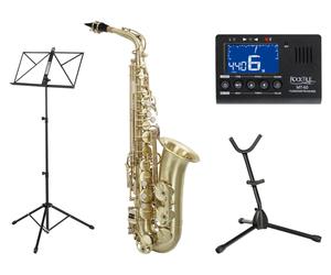 Saxophone Alto Fis Laiton Brosse Debutant Set Coffre Embouchure Pupitre Gants