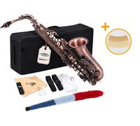 Saxophone Alto Instrument a Vent Bois Rouge Antique Laiton Set Etui 10x Anches