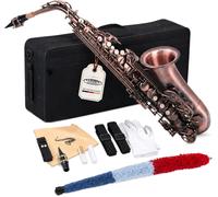 Saxophone Alto Instrument a Vent Bois Rouge Antique Laiton Set Etui Embouchure