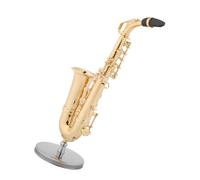 Saxophone Alto Miniature en Laiton avec Support et étui Ornements d Instruments de Musique plaqués Or
