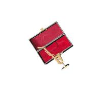 Saxophone altos fabriqué à la main en laiton plaqué or pour décoration d'instrument de musique avec étui de protection pour les amateurs de musique Saxophone altos miniature Décoration en laiton