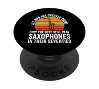 Saxophone Amusant pour Papa, 70e Anniversaire, fête des pères PopSockets PopGrip Adhésif