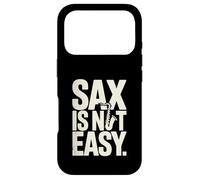 Saxophone Amusant « Sax is Not Easy » Coque pour iPhone 17 Pro