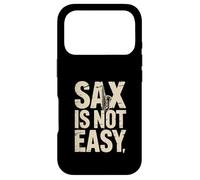 Saxophone Amusant « Sax is Not Easy » Coque pour iPhone 17 Pro