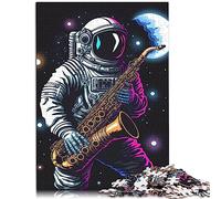 Saxophone Astronaute 1000 pièces de Puzzle pour Adultes Puzzle en Carton pour Adultes Enfants 10,27x14,96 Pouces