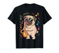 Saxophone Carlin Jazz Band Musique et Amoureux des Chiens T-Shirt