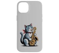 Saxophone Chat Jazz Musique Saxophone Joueur Chaton Saxophoniste Coque pour iPhone 14 Plus