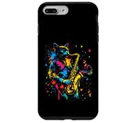 Saxophone Chat Jazz Musique Splash Art Coque pour iPhone 7 Plus/8 Plus