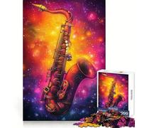 Saxophone dans l'espace Puzzle Musical 1000 pièces pour Adultes Jeu cognitif et Amusant à Assembler Ensemble Collection d'images (50x75cm)
