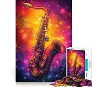 Saxophone dans l'espace Puzzle Musical 1000 pièces pour Adultes Jeu cognitif et Amusant à Assembler Ensemble Collection d'images (50x75cm)