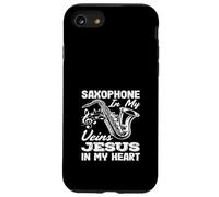 Saxophone dans Mes veines : Jésus, Mon cœur, saxophoniste Coque pour iPhone SE (2020) / 7/8