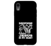 Saxophone dans Mes veines : Jésus, Mon cœur, saxophoniste Coque pour iPhone XR
