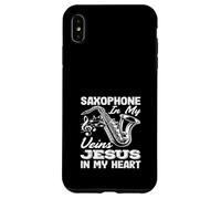 Saxophone dans Mes veines : Jésus, Mon cœur, saxophoniste Coque pour iPhone XS Max