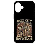 Saxophone de Musique Souvenir pour Hommes de Jazz City New Orleans Coque pour iPhone 16