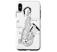 Saxophone Dessin au trait Instrument à vent Coque pour iPhone XS Max