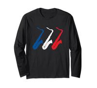 Saxophone Drapeau Français Musique De France Sax Cadeau Manche Longue