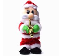 Saxophone Électrique Du Père Noël Torsadé À La Hanche, Cadeau De Noël, Jouets Électroniques En Peluche, Dessin Animé