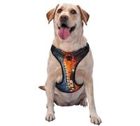 Saxophone en feu et en Glace,Harnais pour Animaux de Compagnie, Harnais réfléchissant réglable pour Chien,M