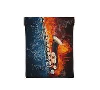 Saxophone en feu et Glace, Sac de Rangement pour Femmes, Portefeuille supérieur à Presser, Petit Porte-Monnaie, Pochette de Changement
