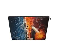 Saxophone en feu et Glace, Trousse de Toilette Trousse de Maquillage Sac à cosmétiques Trousse de Toilette de Voyage Portable