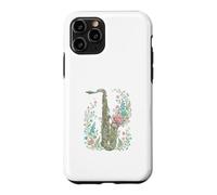 Saxophone Fleuri Vintage Musique de Jazz Coque pour iPhone 11 Pro