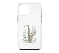 Saxophone Fleuri Vintage Musique de Jazz Coque pour iPhone 12/12 Pro