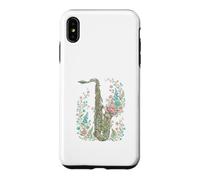 Saxophone Fleuri Vintage Musique de Jazz Coque pour iPhone XS Max
