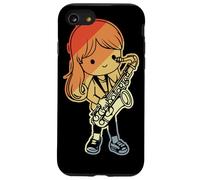 Saxophone Girl Comic Style Woodwind Instrument Coque pour iPhone SE (2020) / 7 / 8