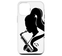 Saxophone Girl Graphic Woodwind Instrument Coque pour iPhone 12/12 Pro
