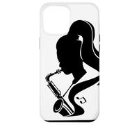 Saxophone Girl Graphic Woodwind Instrument Coque pour iPhone 12 Pro Max
