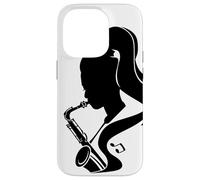 Saxophone Girl Graphic Woodwind Instrument Coque pour iPhone 14 Pro