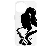 Saxophone Girl Graphic Woodwind Instrument Coque pour iPhone 15