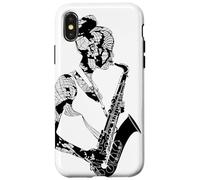 Saxophone Girl Jazz Music Coque pour iPhone X/XS