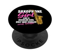 Saxophone Girl Saxophone Joueur de Saxophone PopSockets PopGrip Adhésif