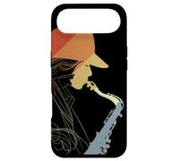 Saxophone Girl Sketch Vintage Jazz Music Coque pour iPhone Air