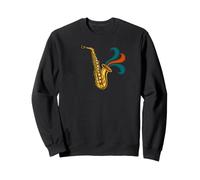 Saxophone Golden Instrument and Colorful Sound Art Sweatshirt